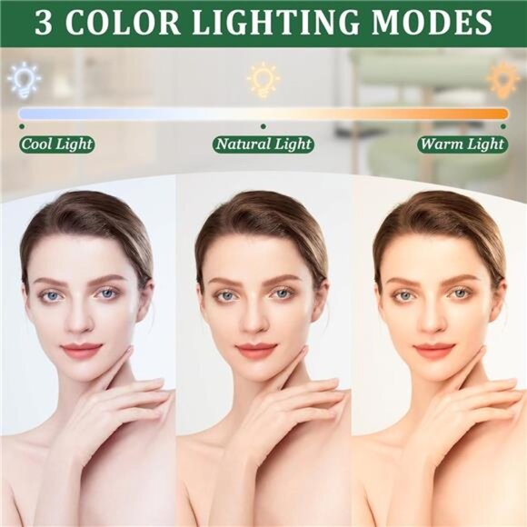 8x10 Inch Lighted Vanity Mirror, 3-Color Dimmable LED Lighting & Touch Control - Picture 4 of 7